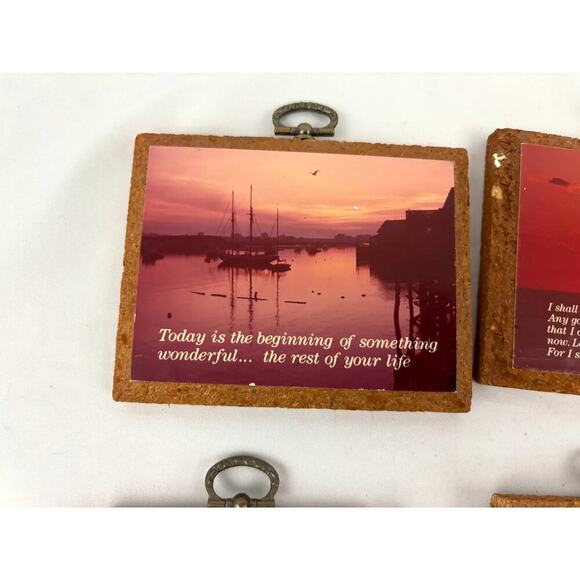 Lot of 6 Paula's Impressions Wall Hanging Plaque Wood Print Paper Vintage 1970s - Picture 8 of 14